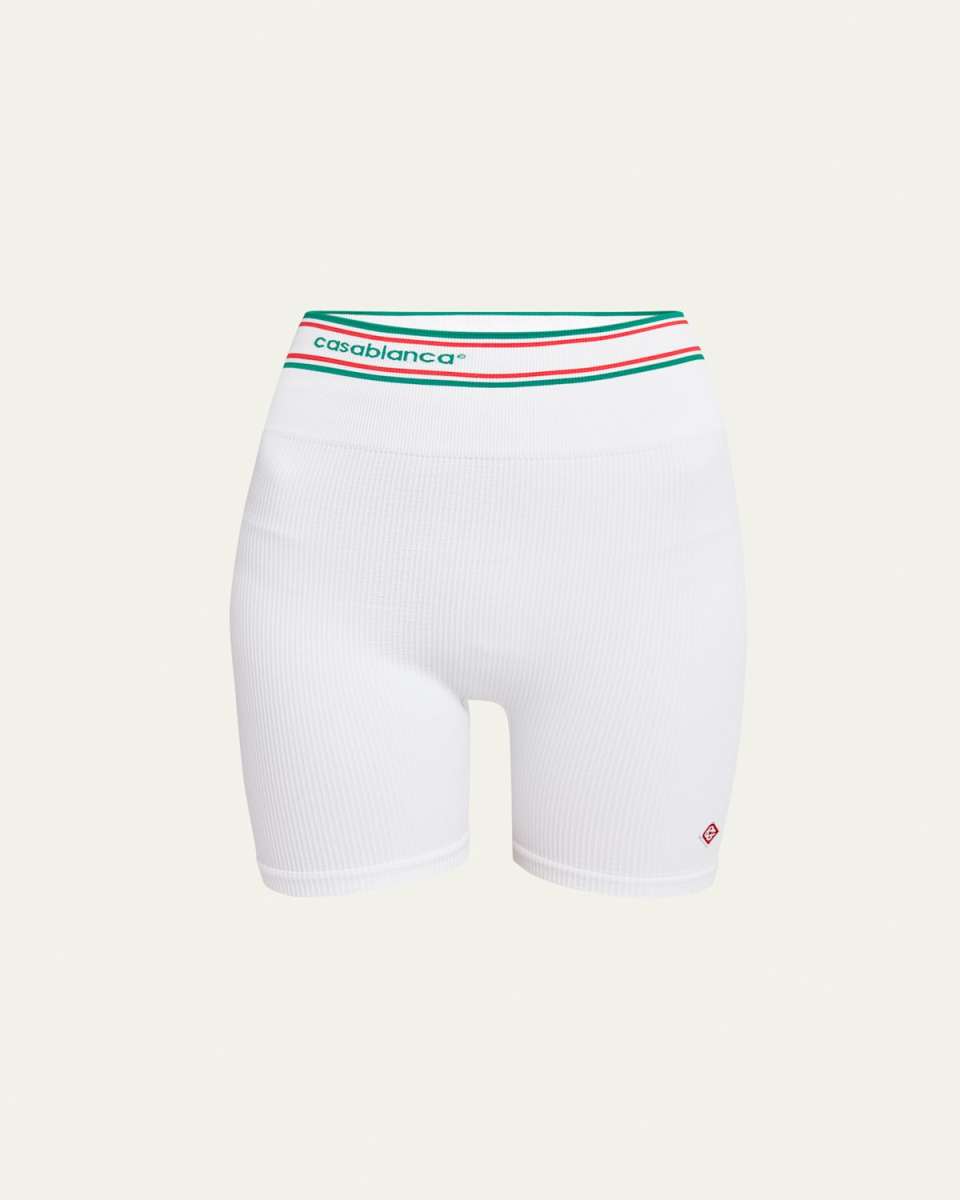 Logo-Band Rib Biker Shorts